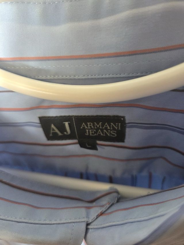 Camisa Armani Jeans Rayas Azul y Marrón
