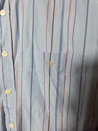 Camisa Armani Jeans Rayas Azul y Marrón