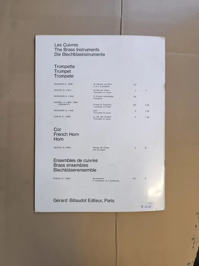 Libro de música Claude Dubuis - Six pièces