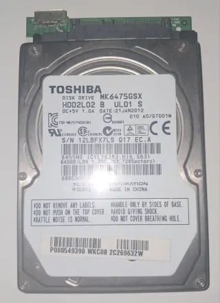 Disco Duro Toshiba 640GB MK6475GSX