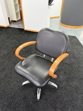 Sillón de Oficina Cuero y Madera