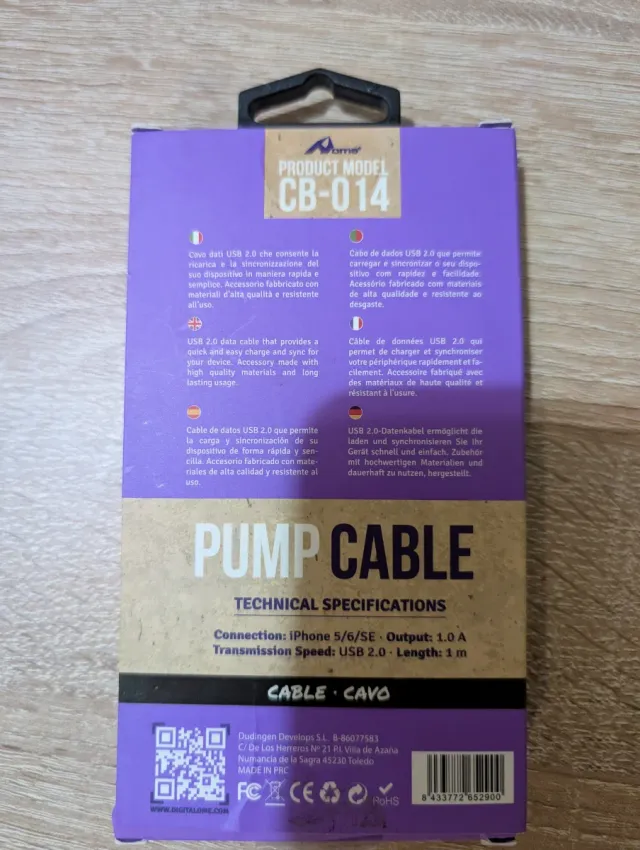 Cable de carga A-Net para iPhone 5/6/SE