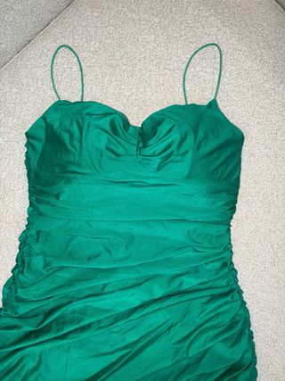 Vestido verde fiesta, corto. talla L 