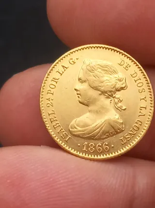 Moneda de Oro Isabel II 1866