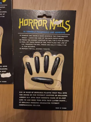 3 Paquetes Uñas Postizas Halloween Horror Nails