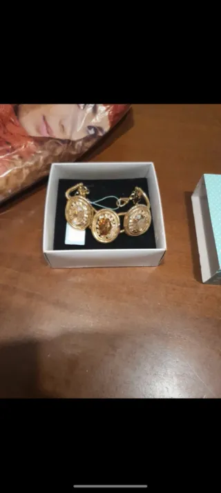 Bracciale donna oro con pietre marroni