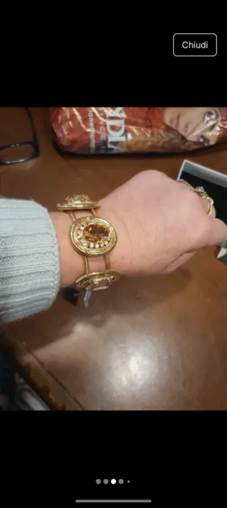 Bracciale donna oro con pietre marroni
