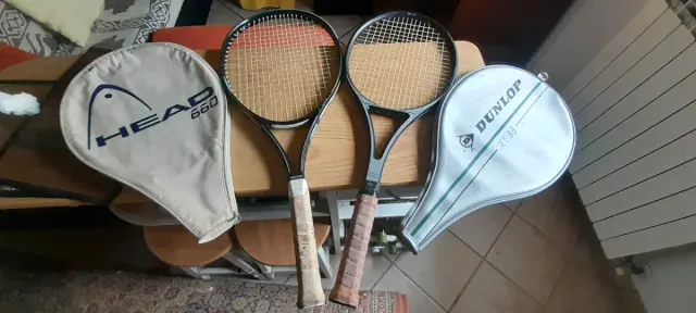 2 Racchette Tennis Vintage HEAD e Dunlop