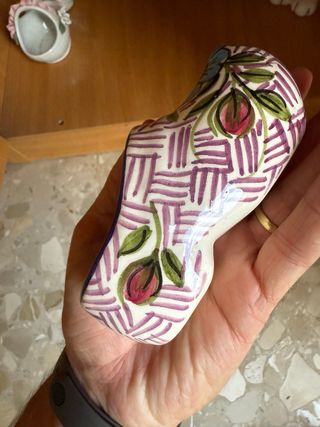 Zapato porcelana decorado flores