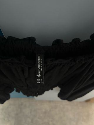 Blusa top negro manga larga