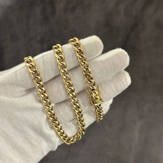 Cadena Cubana Oro Laminado Hombre