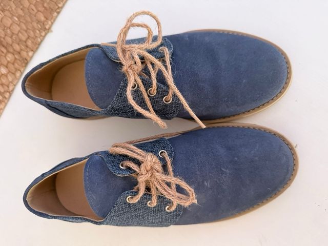 Zapatos niño comunión azul