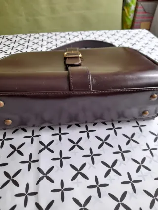 Bolso Cuero Vintage Francés Marrón