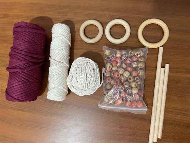 Kit Macramé: Hilos, Aros y Cuentas