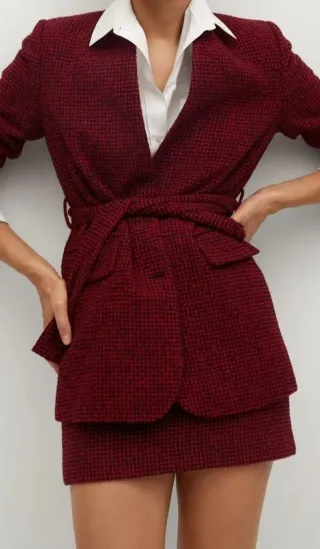 Conjunto Lana Mango Rojo