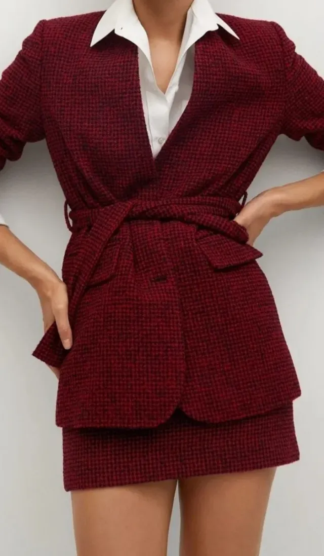 Conjunto Lana Mango Rojo