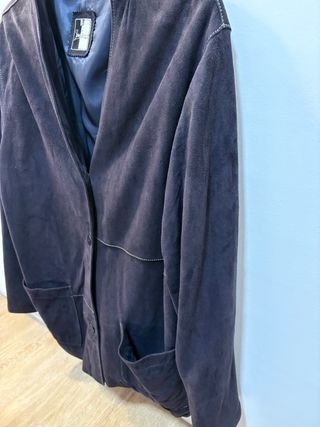 Chaqueta de ante azul marino