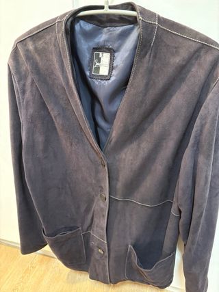 Chaqueta de ante azul marino