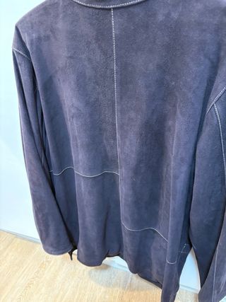 Chaqueta de ante azul marino