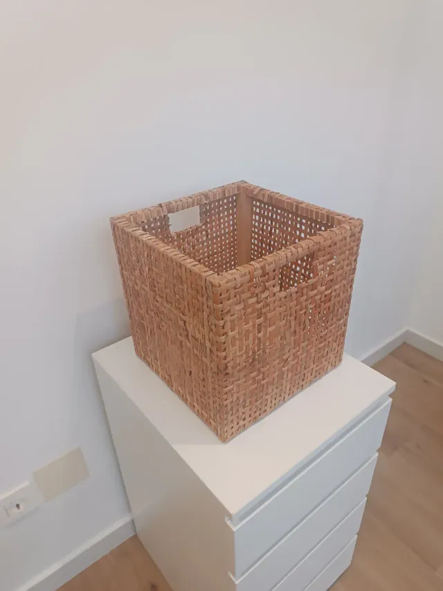 4 Cestas Mimbre 30x30x30