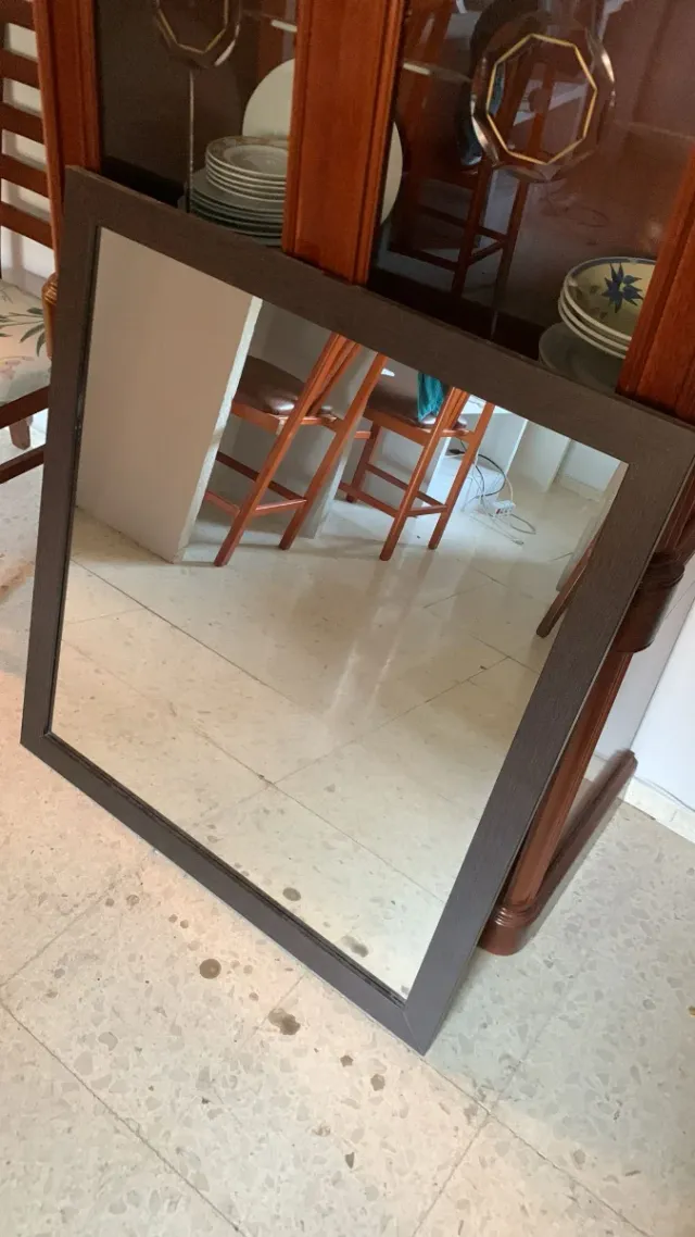 Espejo moderno madera y cristal