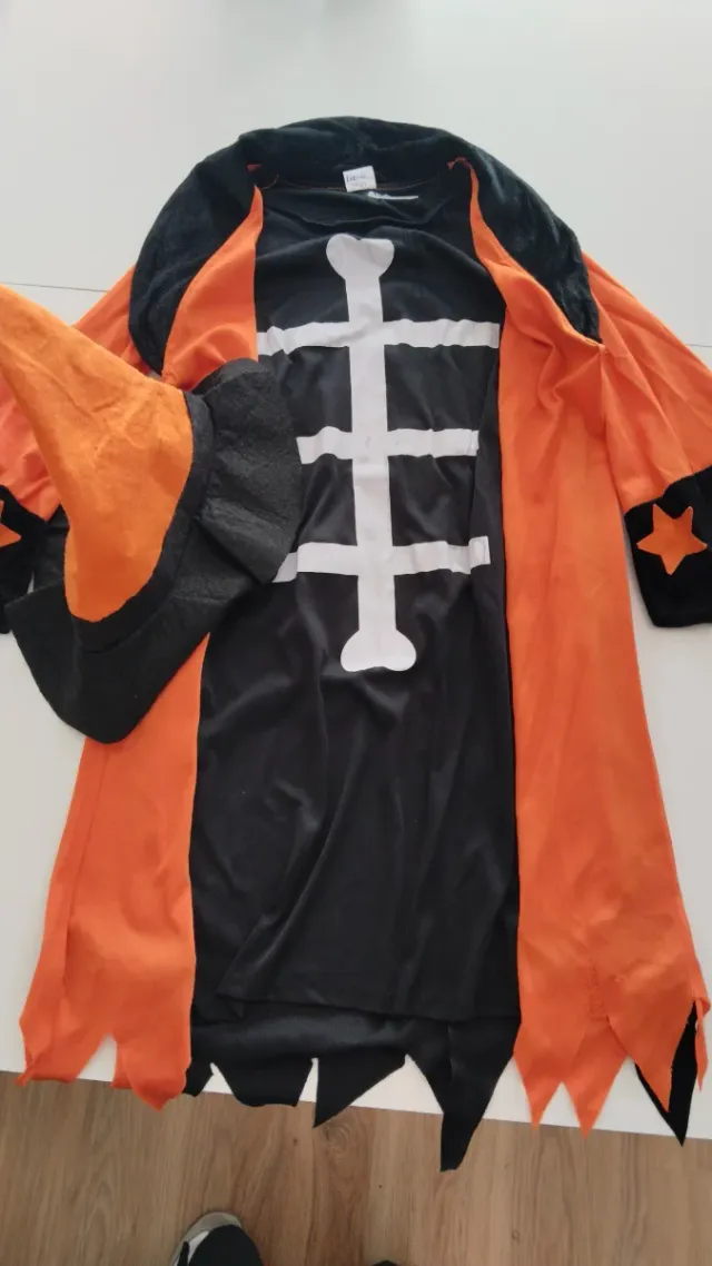 Disfraz Brujo Naranja y Negro