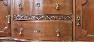 Aparador antiguo madera maciza con espejo