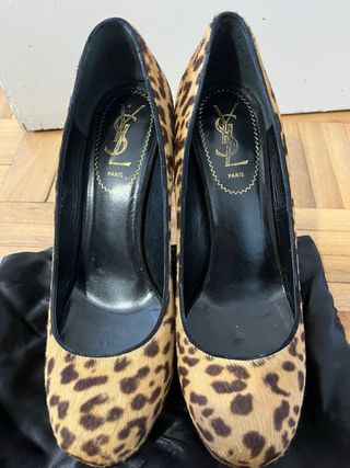 Zapatos Leopardo Yves Saint Laurent Talla 38