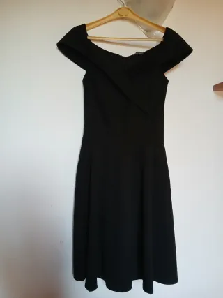 Abito nero spalle scoperte tg L XL elastico 