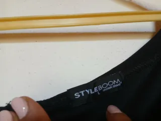 Abito nero spalle scoperte tg L XL elastico 