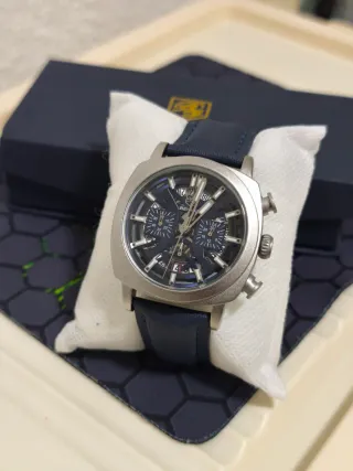 Reloj Cronógrafo Hombre Azul y Plata