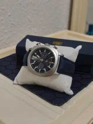 Reloj Cronógrafo Hombre Azul y Plata