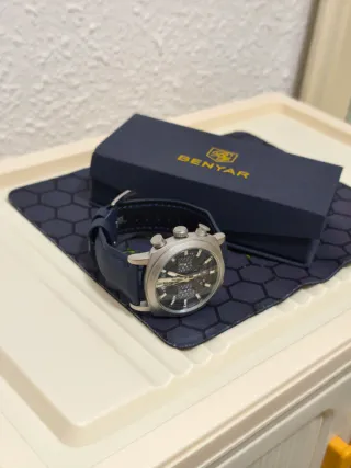 Reloj Cronógrafo Hombre Azul y Plata