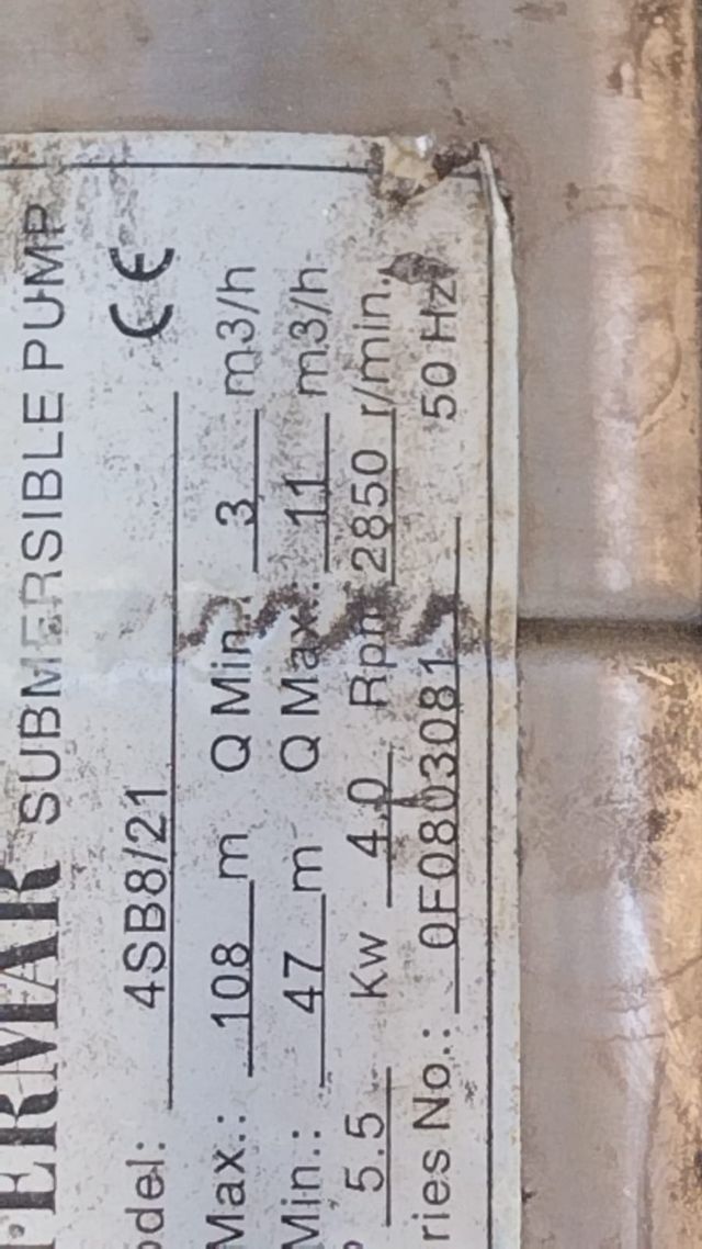 Bomba Sumergible TERMAR 5.5 Kw