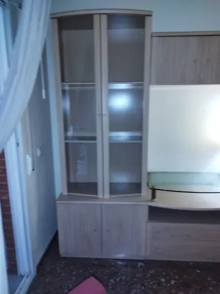 Mueble de salón modular madera clara