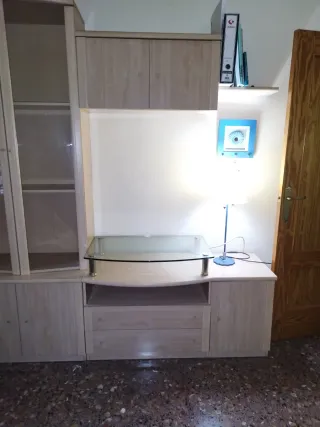 Mueble de salón modular madera clara