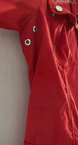 Chaqueta Zara Roja Impermeable Talla M