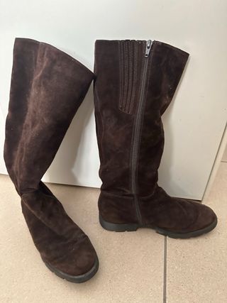 Stivali scamosciati marroni donna n. 40