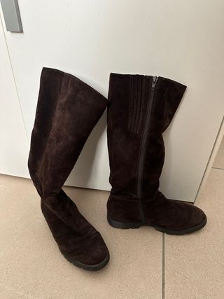 Stivali scamosciati marroni donna n. 40