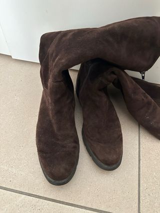 Stivali scamosciati marroni donna n. 40