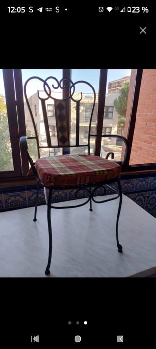 Mesa de  jardín forja y mármol