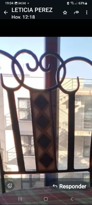 Mesa de  jardín forja y mármol