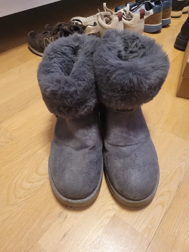 Botas de pelo mujer grises