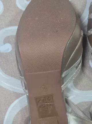 Zapatos tacón Prestigio oro rosa piel talla 39