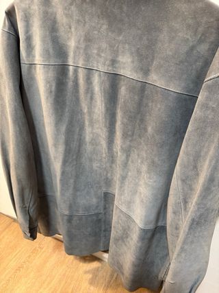 Chaqueta de ante azul claro 