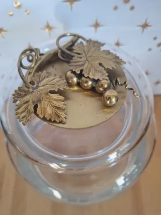 Bombonera cristal vintage uvas