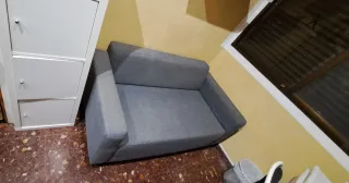 Sofá 2 plazas gris tela