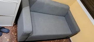 Sofá 2 plazas gris tela