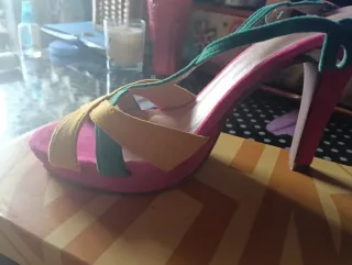 Zapatos tacón antelina colores 