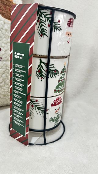 Juego 3 Tazas Navideñas Cerámica